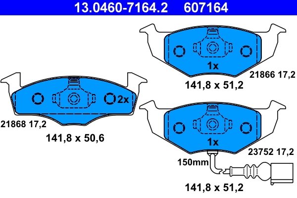 set placute frana,frana disc ATE 13.0460-7164.2 — Skoda Fabia
