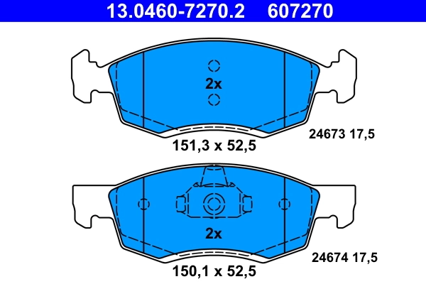 set placute frana,frana disc ATE 13.0460-7270.2 — Dacia Logan