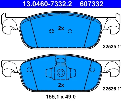 set placute frana,frana disc ATE 13.0460-7332.2 — Dacia Logan