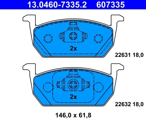 set placute frana,frana disc ATE 13.0460-7335.2 — Skoda Fabia