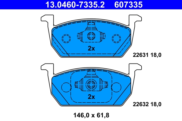 set placute frana,frana disc ATE 13.0460-7335.2 — Skoda Fabia