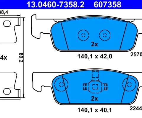 set placute frana,frana disc ATE 13.0460-7358.2 — Dacia Logan