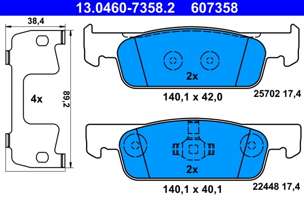 set placute frana,frana disc ATE 13.0460-7358.2 — Dacia Logan