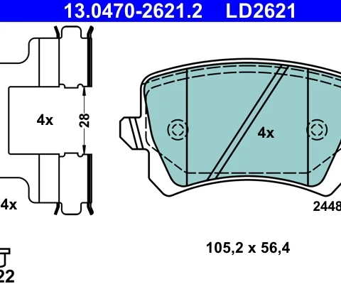 set placute frana,frana disc ATE 13.0470-2621.2 — VW Passat
