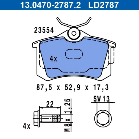 set placute frana,frana disc ATE 13.0470-2787.2 — VW Passat