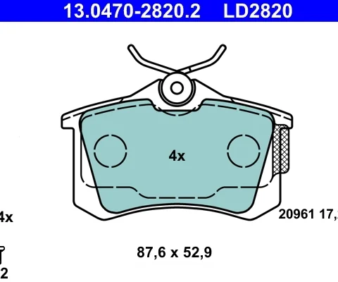 set placute frana,frana disc ATE 13.0470-2820.2 — VW Passat