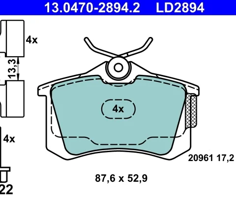 set placute frana,frana disc ATE 13.0470-2894.2 — Skoda Fabia