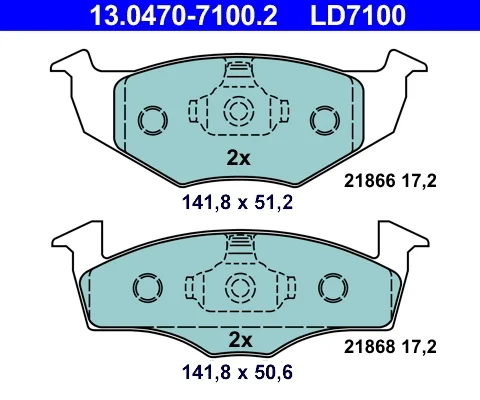 set placute frana,frana disc ATE 13.0470-7100.2 — Skoda Fabia