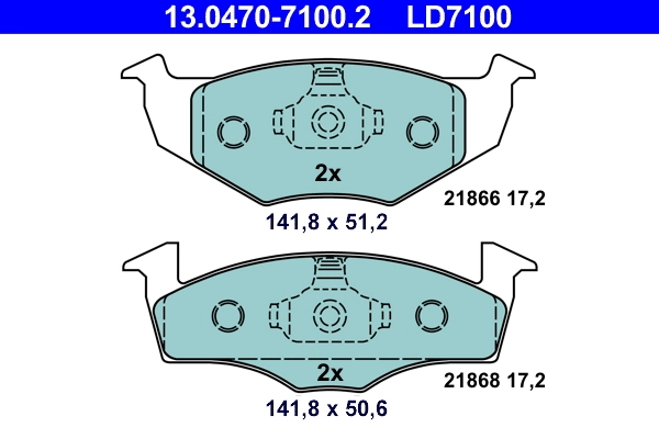 set placute frana,frana disc ATE 13.0470-7100.2 — Skoda Fabia