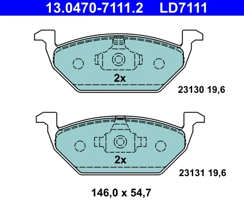 set placute frana,frana disc ATE 13.0470-7111.2 — Skoda Fabia