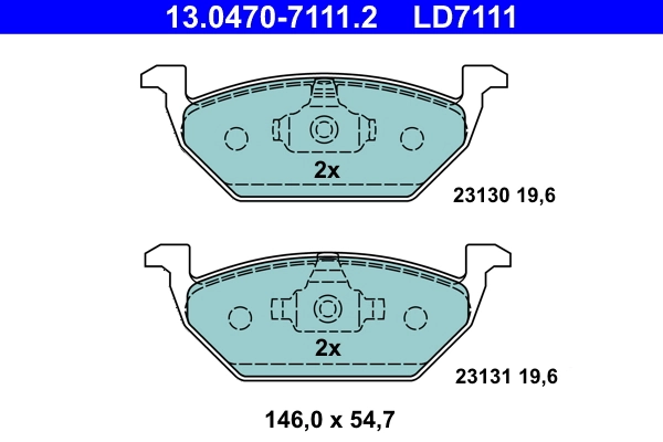 set placute frana,frana disc ATE 13.0470-7111.2 — Skoda Fabia