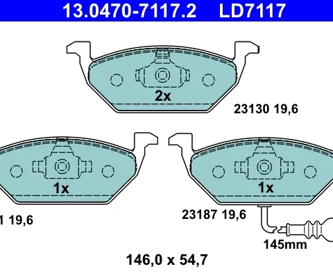 set placute frana,frana disc ATE 13.0470-7117.2 — Skoda Fabia