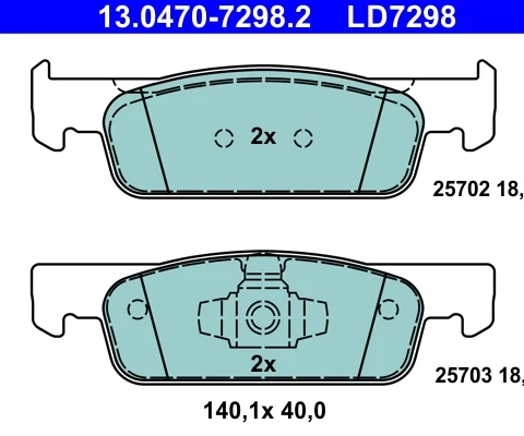 set placute frana,frana disc ATE 13.0470-7298.2 — Dacia Logan