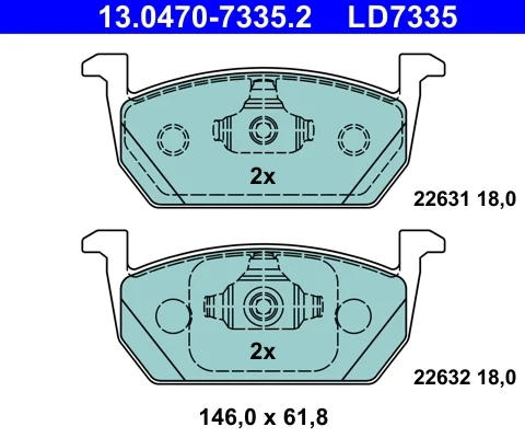 set placute frana,frana disc ATE 13.0470-7335.2 — Skoda Fabia