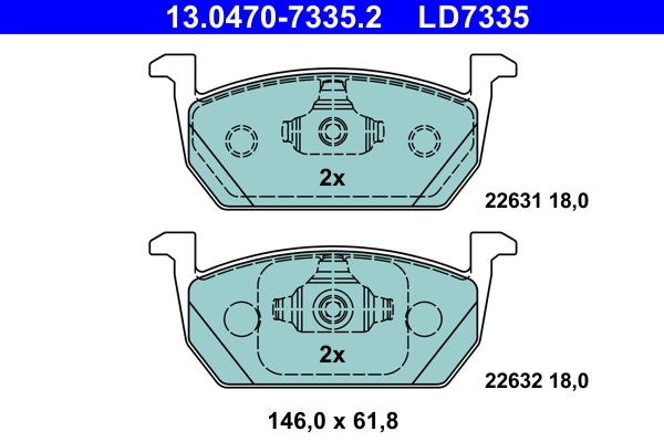 set placute frana,frana disc ATE 13.0470-7335.2 — Skoda Fabia