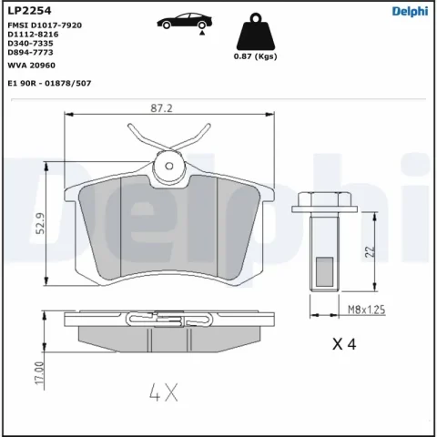 set placute frana,frana disc DELPHI LP2254 — VW Passat