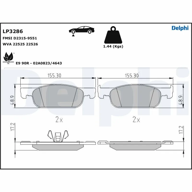 set placute frana,frana disc DELPHI LP3286 — Dacia Logan