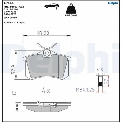 set placute frana,frana disc DELPHI LP565 — VW Passat