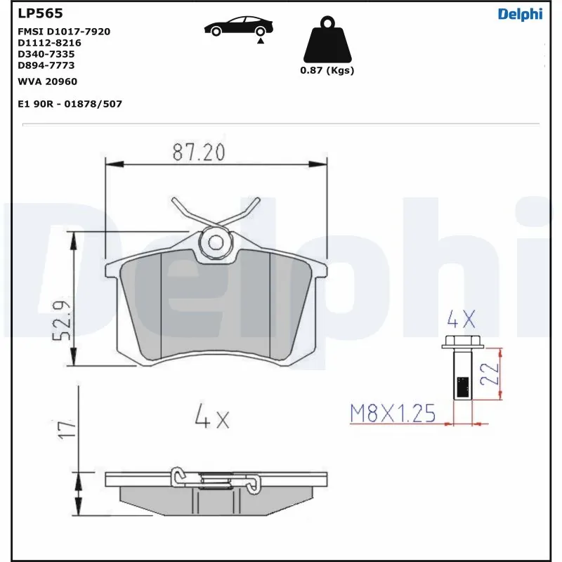 set placute frana,frana disc DELPHI LP565 — VW Passat