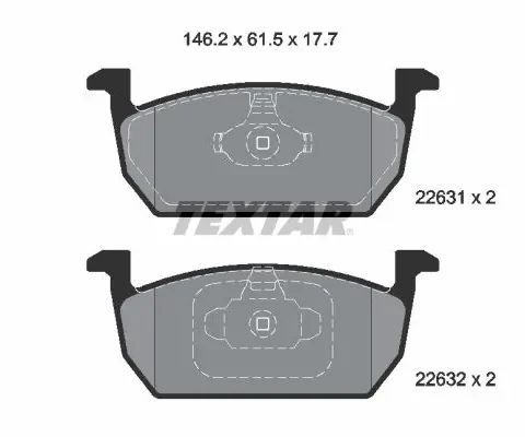 set placute frana,frana disc TEXTAR 2263101 — Skoda Fabia
