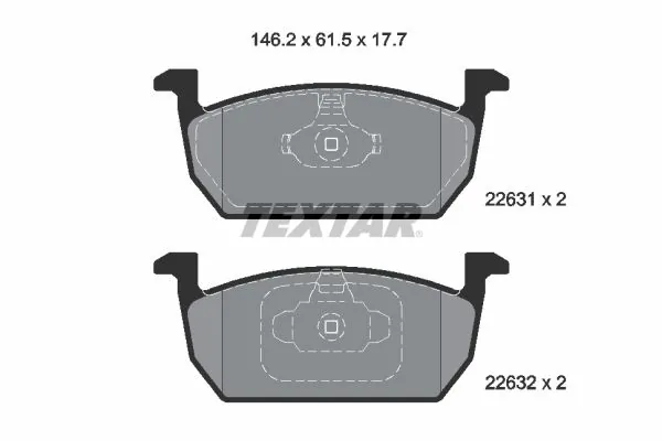 set placute frana,frana disc TEXTAR 2263101 — Skoda Fabia