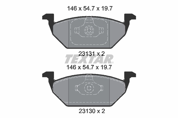 set placute frana,frana disc TEXTAR 2313001 — Skoda Fabia