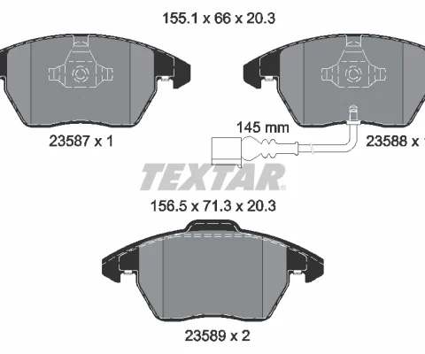 set placute frana,frana disc TEXTAR 2358701 — Skoda Fabia