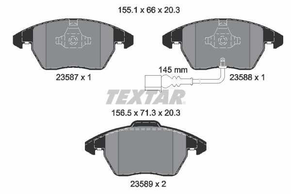 set placute frana,frana disc TEXTAR 2358701 — Skoda Fabia