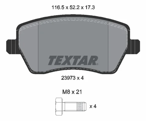 set placute frana,frana disc TEXTAR 2397301 — Dacia Logan