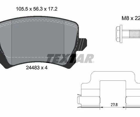 set placute frana,frana disc TEXTAR 2448302 — VW Passat