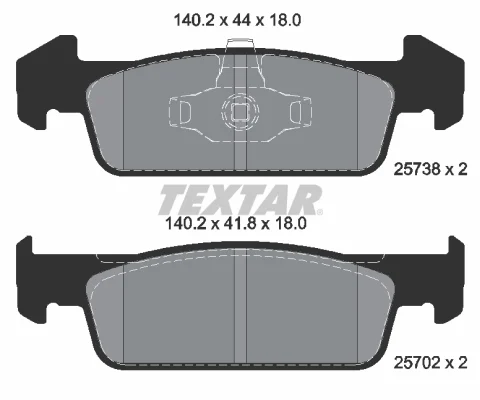 set placute frana,frana disc TEXTAR 2573801 — Dacia Logan