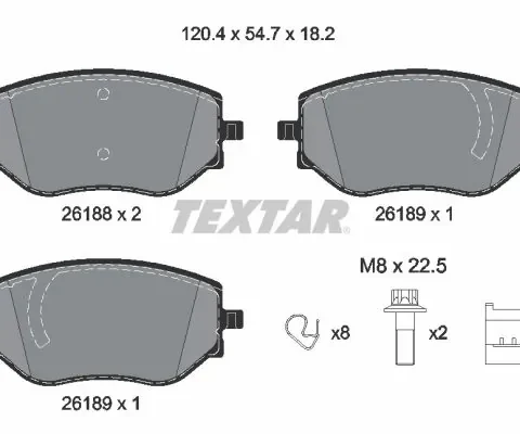 set placute frana,frana disc TEXTAR 2618801 — Dacia Logan
