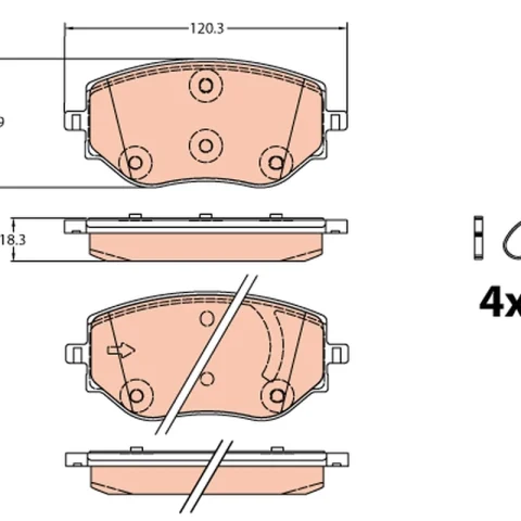 set placute frana,frana disc TRW GDB2324 — Dacia Logan