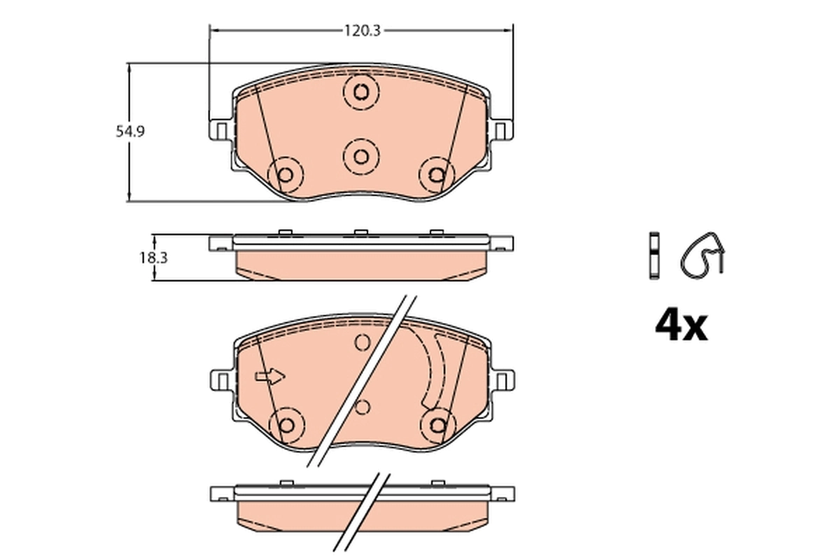 set placute frana,frana disc TRW GDB2324 — Dacia Logan
