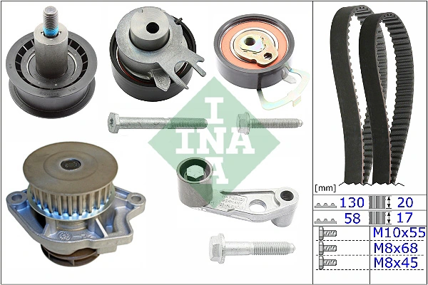 Set pompa apa + curea dintata Schaeffler INA 530 0089 31 — Skoda Fabia